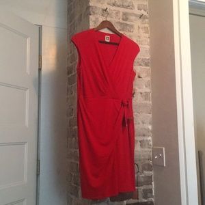 Anne Klein faux wrap knee length cocktail dress